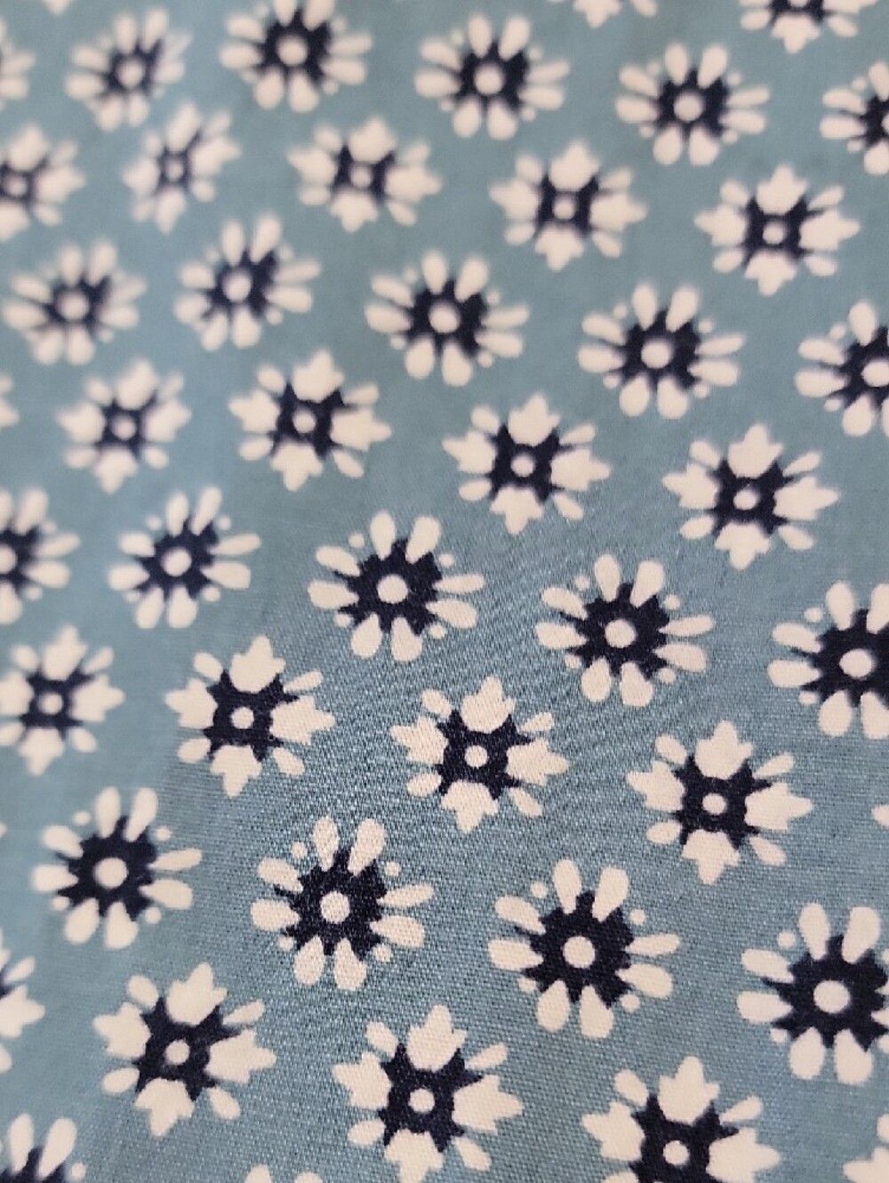 J. Crew Light Blue Short-Sleeve Button-Down Shirt with White Floral Print - Picture 8 of 9